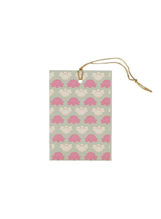 Be Stories Lotus Print 310 GSM Tags for Packaging Gift with Gold String Treats Tags for Wedding, Thanksgiving, Diwali, Christmas - 2.5 X 4 Inches Pack of 10 - Image 4